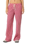 Edikted Taya Gingham Pants In Red