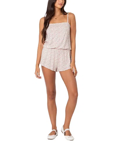 Edikted Tea Party Stretch Romper In Pink