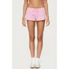 Edikted Teddy Waffle Knit Drawstring Shorts In Pink