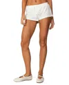 Edikted Teddy Waffle Knit Drawstring Shorts In White