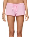 Edikted Teddy Waffle Shorts In Pink