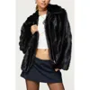 Edikted Tedi Faux Fur Jacket In Black