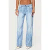 Edikted Tera Striped Low Rise Light Rinse Wash Jeans In Blue