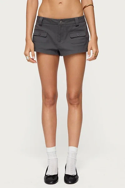 Edikted Terra Cargo Micro Shorts In Dark/gray, Women's At Urban Outfitters In Black