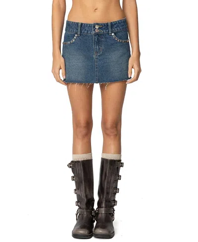 EDIKTED TESS STUDDED DENIM MINI SKIRT