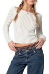 Edikted Texture Crop Top In White
