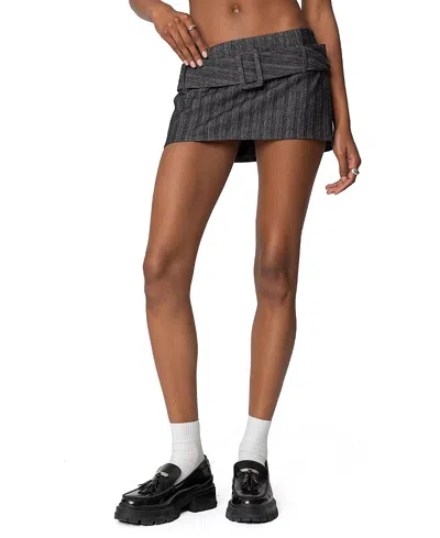 EDIKTED TEXTURED BUCKLED MINI SKORT