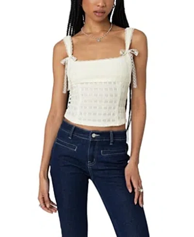 Edikted Textured Bustier Top In Cream