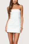 Edikted Textured Floral Strapless Minidress In White