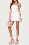 Edikted Textured Floral Strapless Minidress In White