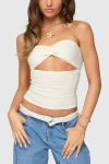Edikted Textured Knit Strapless Cutout Top