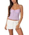 Edikted Textured Lace Bustier Top In Lilac