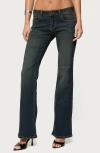 Edikted Tez Low Rise Bootcut Jeans In Blue