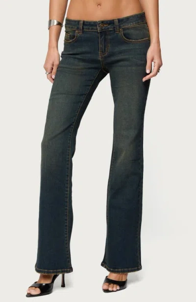 Edikted Tez Low Rise Bootcut Jeans In Blue