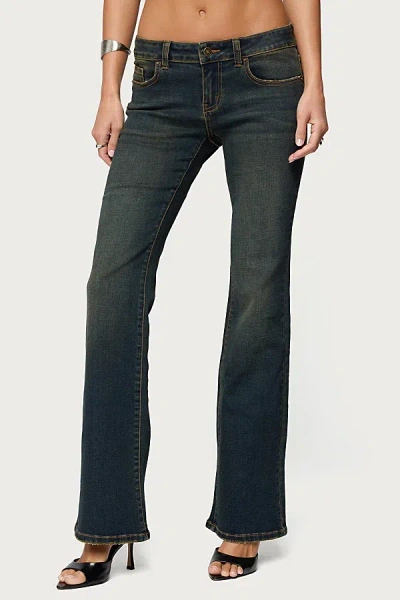 Edikted Tez Vintage Washed Low Rise Bootcut Jeans In Blue, Women's At Urban Outfitters
