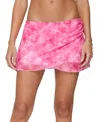 Edikted Tiedye Mesh Layered Mini Skirt In Pink