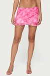 Edikted Tiedye Mesh Layered Mini Skirt In Pink