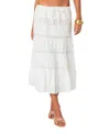 Edikted Eyelet Embroidery Cotton Midi Skirt In White