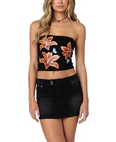 Edikted Tigerlily Tube Top In Black