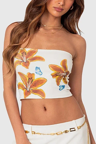 Edikted Tigerlily Tube Top In White, Women's At Urban Outfitters