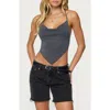 Edikted Tilla Backless Cowl Neck Top In Blue