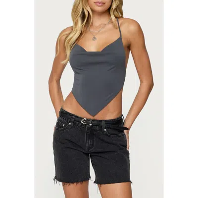 EDIKTED EDIKTED TILLA COWL NECK OPEN BACK HALTER TOP