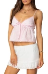 Edikted Tillie Cotton Babydoll Top In Light-pink