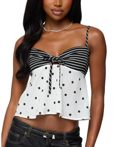 Edikted Tilly Mixed Print Top In Black