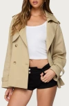 Edikted Tobie Short Trench Coat In Brown