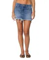 Edikted Tomi Distressed Nonstretch Denim Miniskirt In Blue Washed