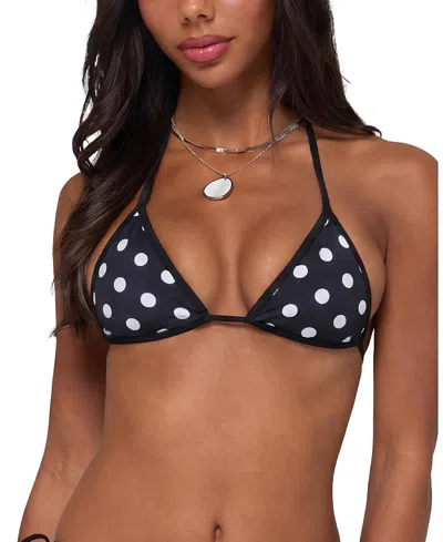 Edikted Tora Reversible Polka Dot Triangle Bikini Top In Black