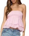 Edikted Toria Ruffled Eyelet Strapless Top