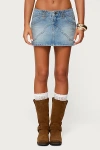 Edikted Tory Western Denim Mini Skirt In Blue, Women's At Urban Outfitters In Blue