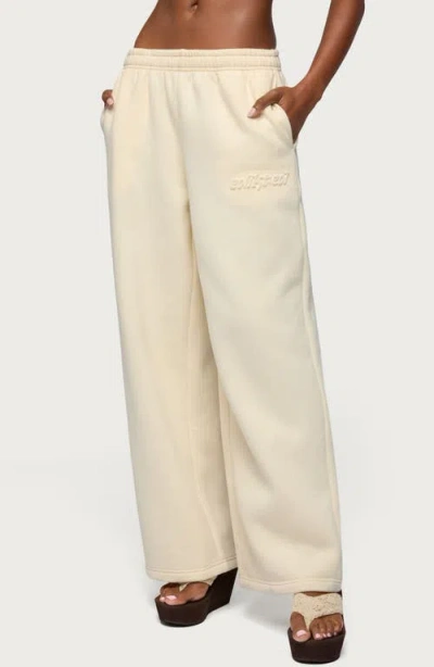 Edikted Totally  Wide Leg Sweatpants In Gold