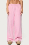 Edikted Pastel Edit Logo Wide Leg Sweatpants In Pink
