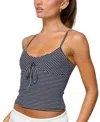 Edikted Tova Stripe Stretch Cotton Camisole In Blue