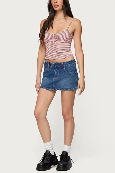 Edikted Tova Striped Scoop Tank Top In Red/and/beige, Women's At Urban Outfitters