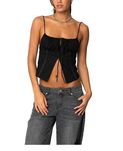 Edikted Trinitie Poplin Corset In Black