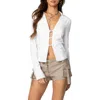 Edikted Triple Buckle Collared Top In White