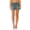 Edikted Tristan Washed Denim Mini Skirt In Blue-vintage-washed