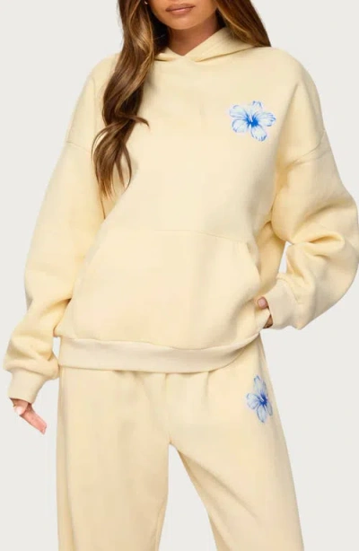 Edikted Tropical Bloom Hoodie In Yellow