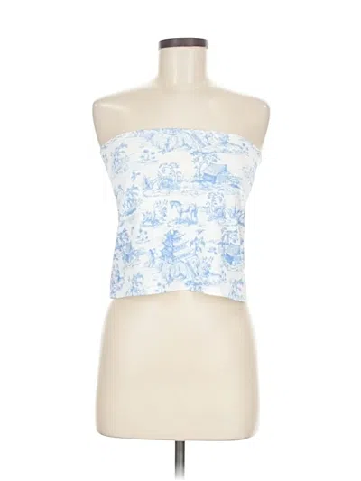 Pre-owned Edikted Tube Top Blue Strapless Neckline Tops