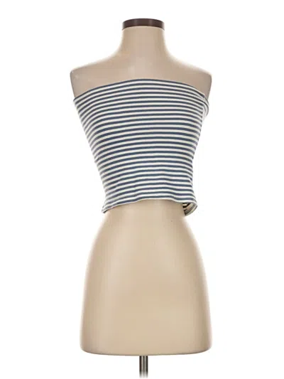 Pre-owned Edikted Tube Top Blue Strapless Neckline Tops