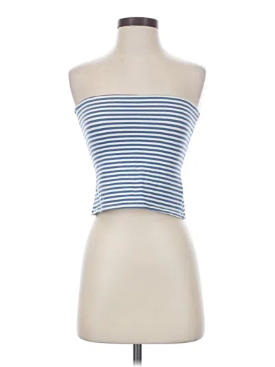 Pre-owned Edikted Tube Top Blue Strapless Neckline Tops