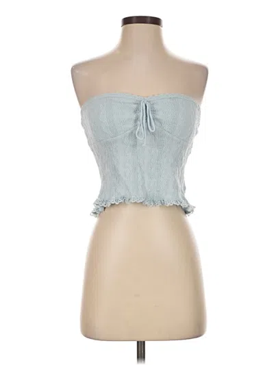 Pre-owned Edikted Tube Top Blue Strapless Neckline Tops