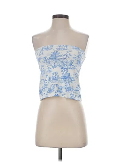 Pre-owned Edikted Tube Top Blue Strapless Neckline Tops