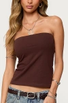 Edikted Tube Top In Brown, Women's At Urban Outfitters In Brown