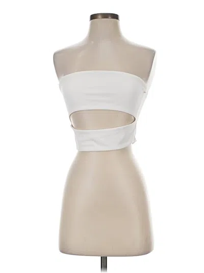Pre-owned Edikted Tube Top Ivory Strapless Neckline Tops