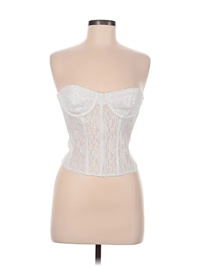 Pre-owned Edikted Tube Top Ivory Strapless Neckline Tops