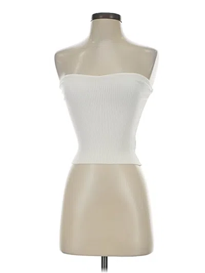 Pre-owned Edikted Tube Top Ivory Strapless Neckline Tops In White